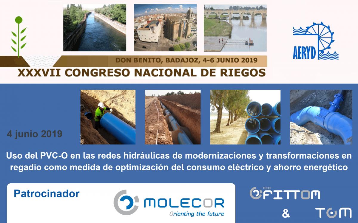 Molecor empresa patrocinadora en el  XXXVII Congreso Nacional de Riegos AERyD