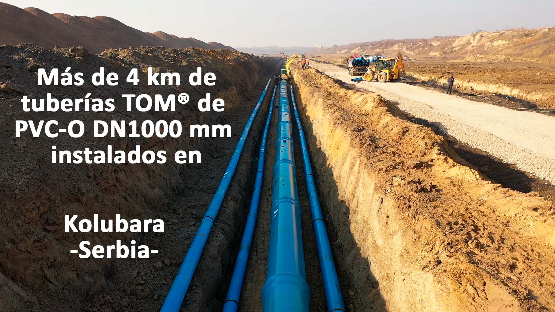 Instalación de tuberías TOM de PVC-O DN1000