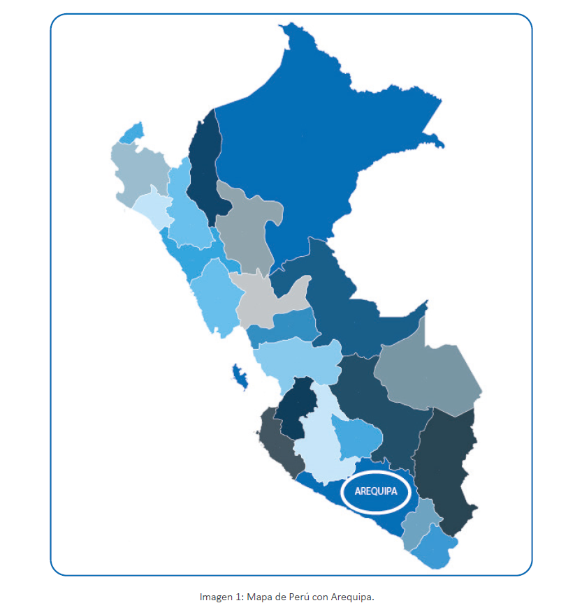 Mapa de Perú con Arequipa